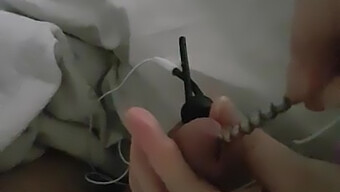 A Nurse Enjoys The Pleasure Of Electrostimulation On Her Husband'S Large Penis