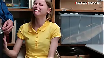 Catarina Petrov, A Petite Teen Girl, Is Apprehended For Shoplifting And Then Proceeds To Give A Satisfying Blowjob To Her Captor In The Lp Office