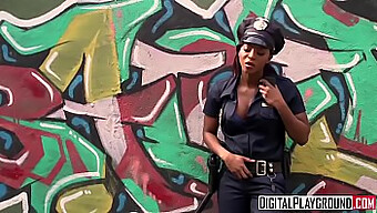 Jasmine Webb, a homeless woman, engages in explicit sexual activity with a black police officer in this DigitalPlayground production. Witness the intense interracial encounter featuring vigorous penetration and a climactic release