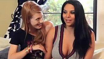 Brunette And Redhead Teens Get Kinky With Video Games