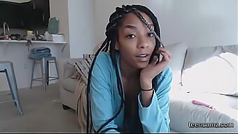 Young African American Teen Indulges In Self-Pleasure On Webcam For Viewers