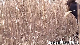 Japanese Schoolgirls Interrupt Outdoor Activities For A Warm Pee Break