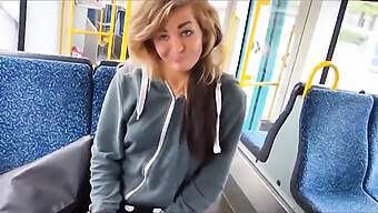 A Mischievous Girl Indulges In Solo Play On Public Transportation