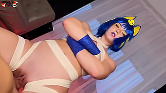 Sexy Ankha Cosplay Girl Takes On 18 Real Porn Version