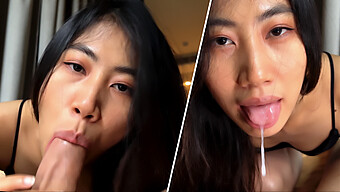 Nữ Tình Nguyện Viên Châu Á Thổi Kèn Và Nuốt Tinh Dịch Trong Góc Nhìn Pov 4k