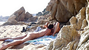 A Couple Enjoys Outdoor Sex On The Beach