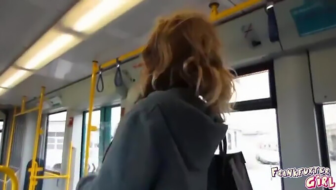 German man pleasures himself on a Frankfurt tram