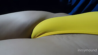 My Boyfriend Allowed Me To Remove My Underwear And Capture Images Of My Swollen Vagina In A Snug Yellow Swimsuit