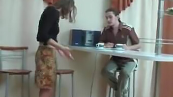 Busty Russian housekeeper with mature charm