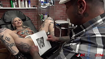 Sascha River'S Inked Beauty Gives A Blowjob After Getting A Fresh Pussy Tattoo