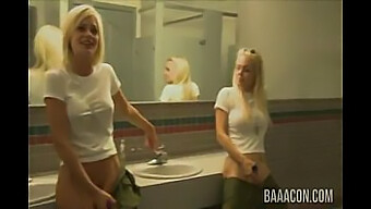 Two Stunning Blondes Give An Amazing Oral Performance