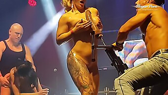 Enjoying The Erotic Atmosphere At The Festival With A Blonde Pornstar